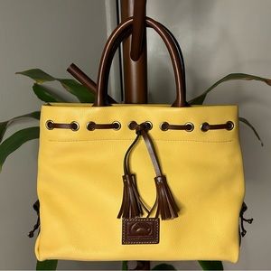 Yellow Dooney & Bourke Tassle Tote Purse Bag